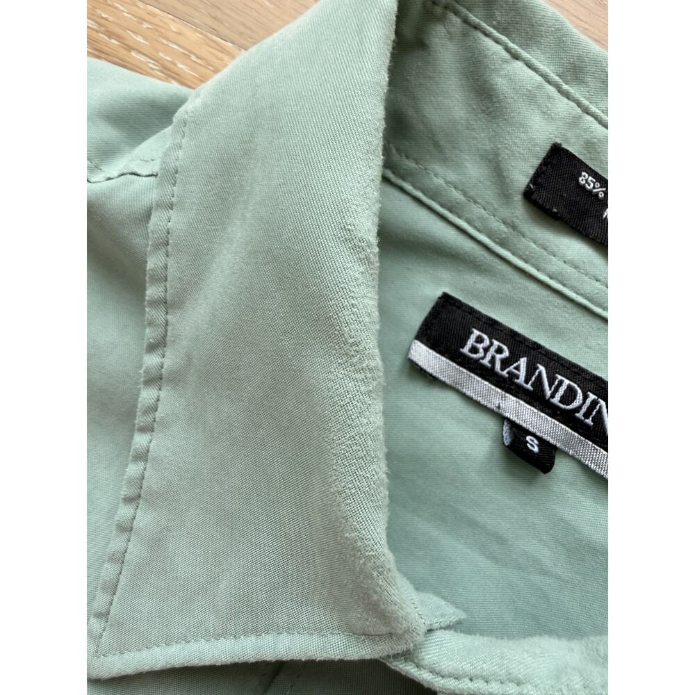 Vintage Brandini Women’s Small Mint Green Button Front Blouse Long Sleeve - Picture 4 of 9